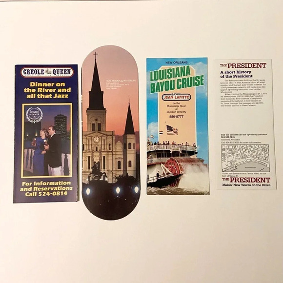 Vintage Lot of  4 New Orleans Brochures Hotel Meridian River Cruise Pamphlets - Picture 2 of 15